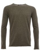 Roberto Collina Rolled Hem Sweater, Men's, Size: 46, Grey, Nylon/alpaca/merino