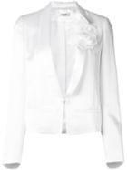Lanvin - Floral Applique Jacket - Women - Silk/acetate/cupro/glass - 38, White, Silk/acetate/cupro/glass