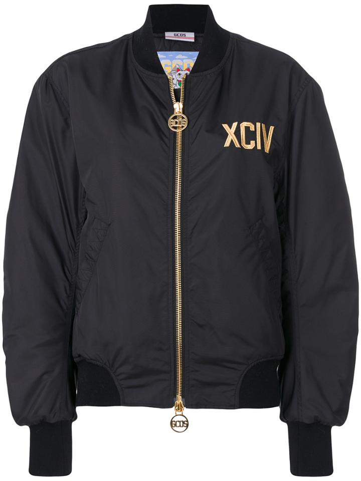 Gcds Zip Up Bomber Jacket - Black