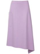 Tibi Asymmetric Wrap Skirt - Pink & Purple