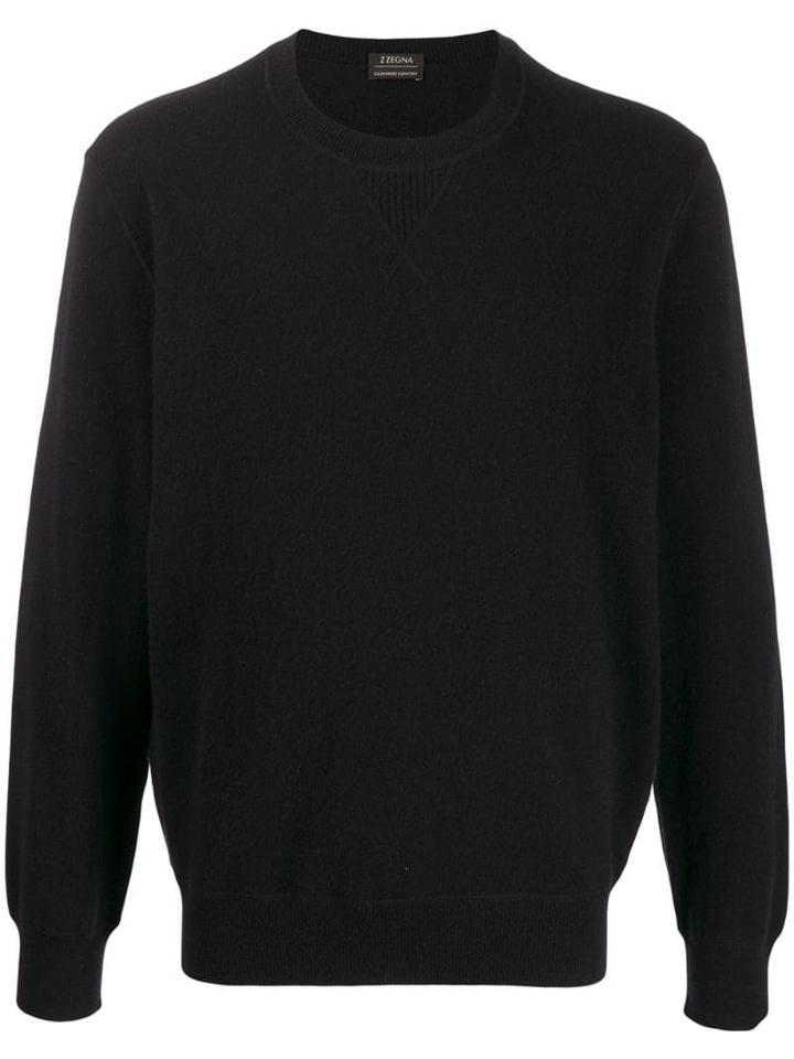 Z Zegna Crew Neck Jumper - Black