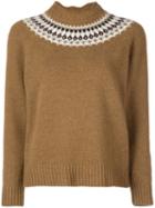 Sea Printed Knit Jumper - Brown