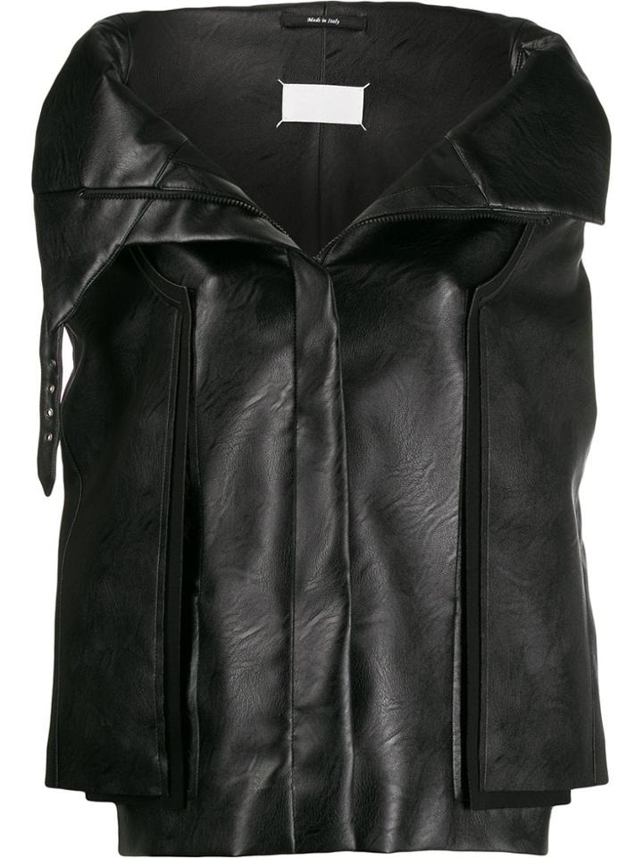 Maison Margiela Cocoon Faux Leather Jacket - Black