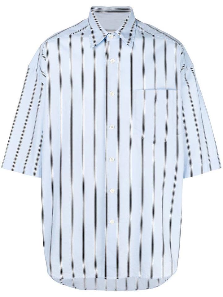 Ami Paris Short Sleeve Oversized Shirt - Blue