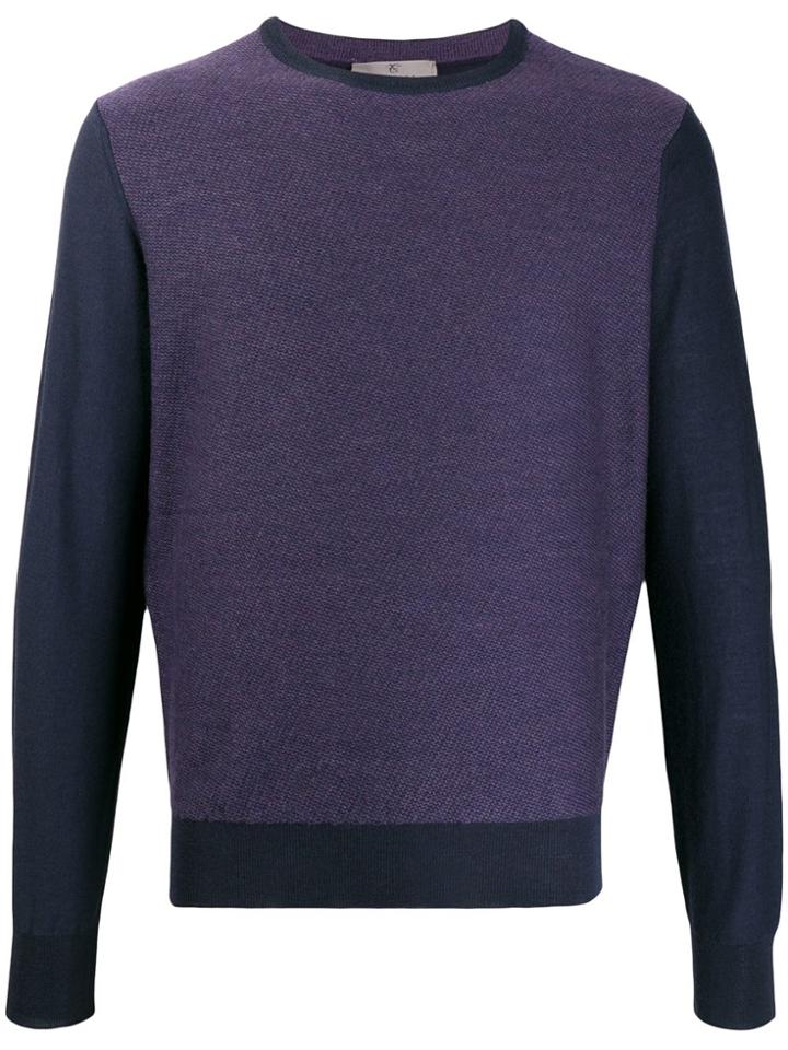 Canali Contrast Long-sleeve Sweatshirt - Purple