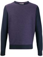 Canali Contrast Long-sleeve Sweatshirt - Purple