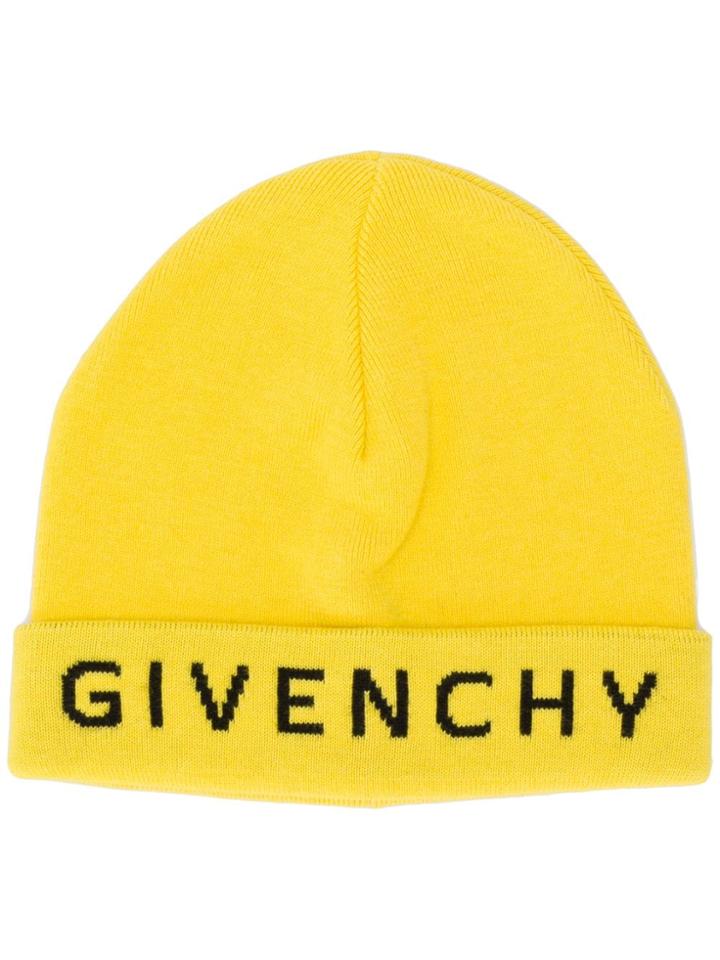 Givenchy Logo Embroidered Beanie - Yellow