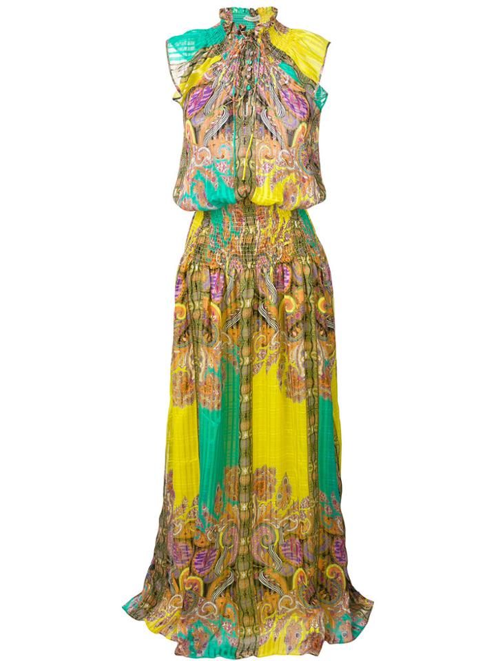 Etro Etno Print Ruffle Maxi Dress - Multicolour