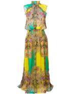 Etro Etno Print Ruffle Maxi Dress - Multicolour