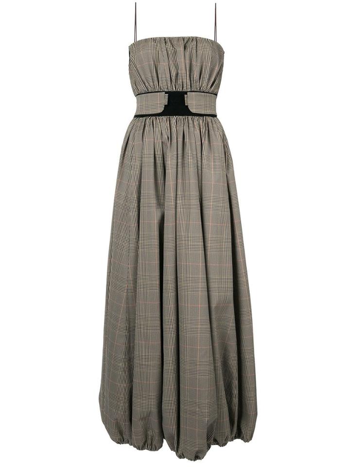 Nina Ricci Check Print Dress - Brown