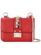 Valentino - Valentino Garavani Glam Lock Shoulder Bag - Women - Leather/metal - One Size, Red, Leather/metal