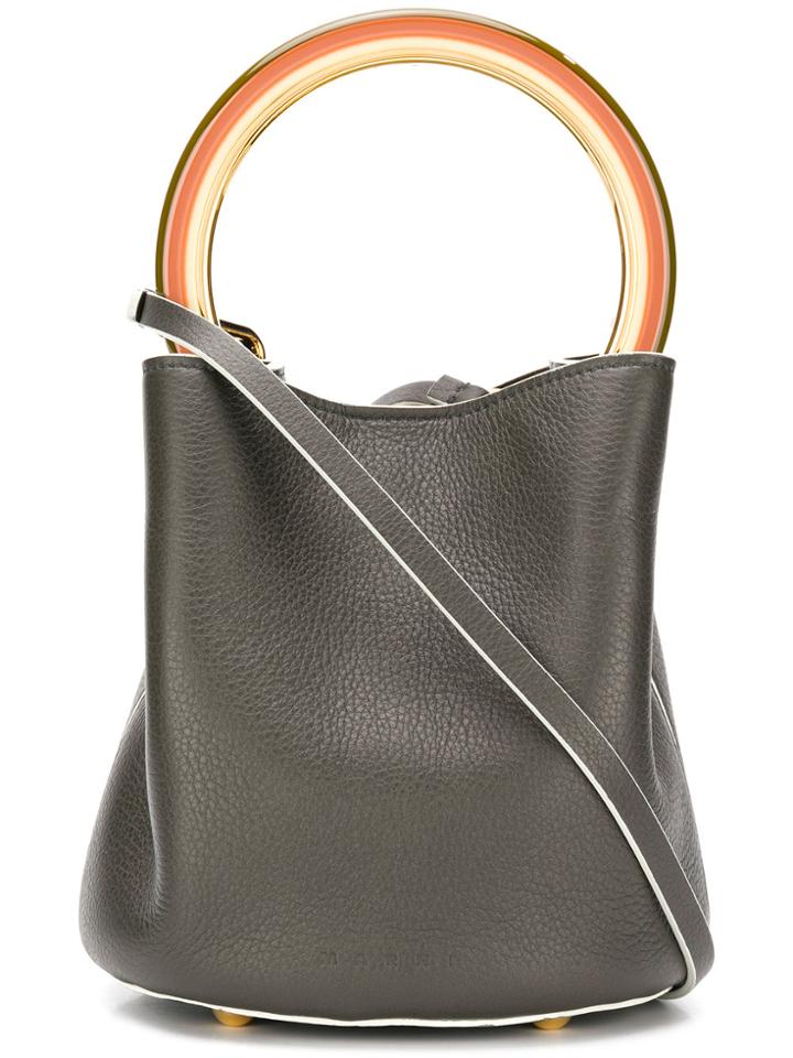 Marni Pannier Round Top Handle Tote - Green