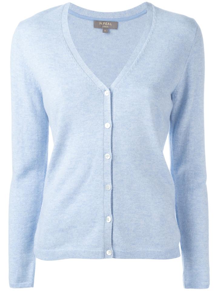 N.peal - Cashmere Classic Cardigan - Women - Cashmere - L, Blue, Cashmere