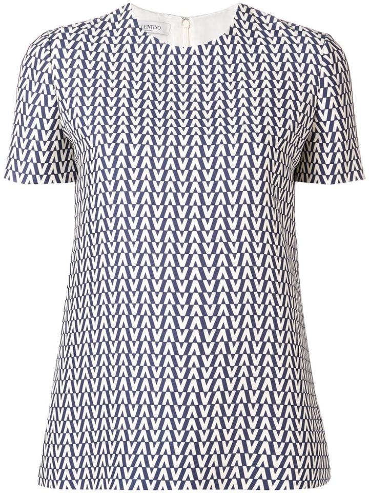Valentino V Print Top - Blue