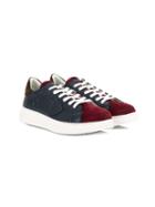 Philippe Model Kids Teen Suede Panel Sneakers - Blue