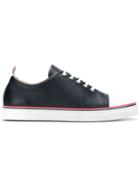 Thom Browne Straight Toe Cap Leather Trainer - Blue