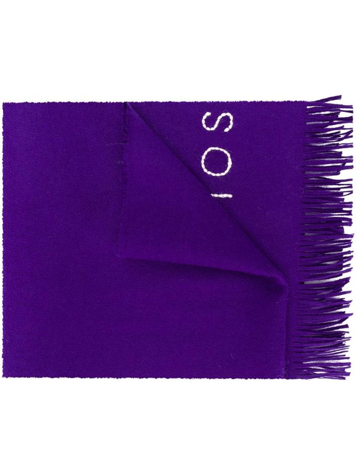 Acne Studios Skinny Logo Scarf - Purple
