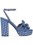 Tabitha Simmons Blue Polka Dot Jodie 130 Platform Sandals