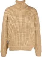 Affix Roll-neck Waffle Knit Jumper - Brown