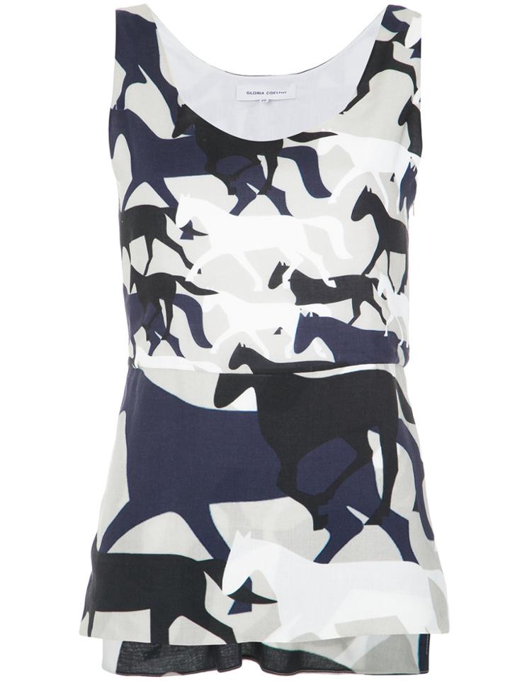 Gloria Coelho Printed Top - Blue