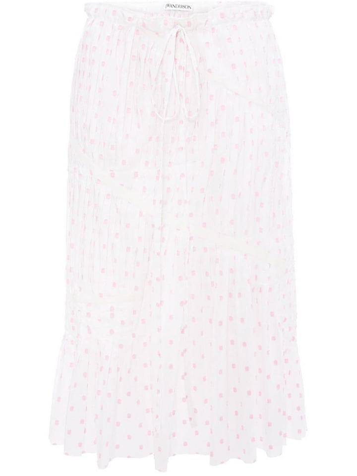 Jw Anderson Fil Coupe Pleated Skirt - White