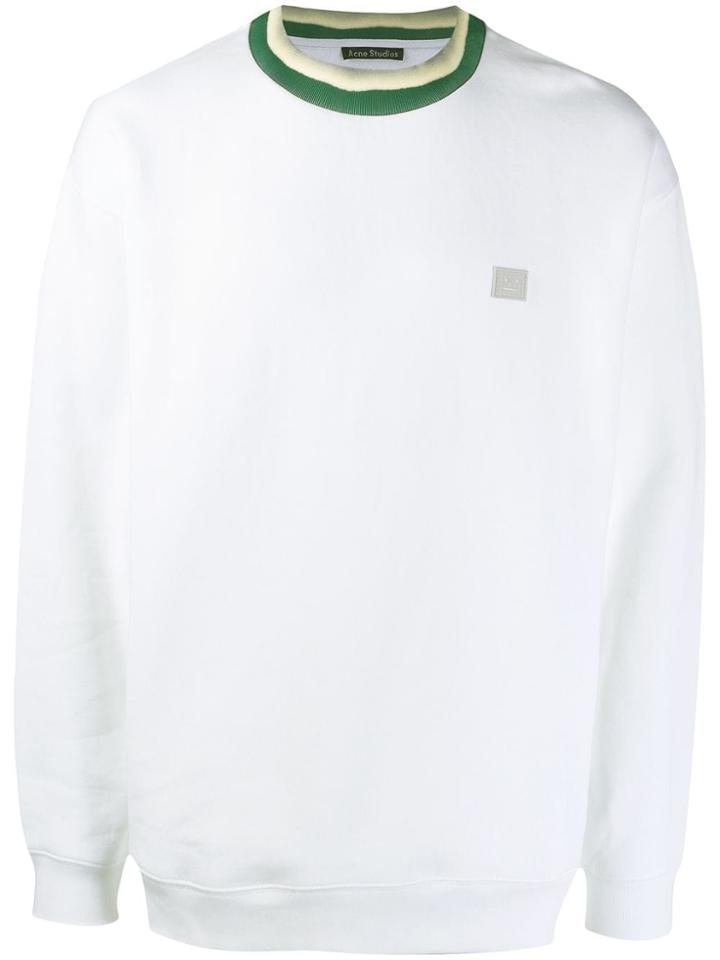 Acne Studios Face Patch Crew Neck Sweatshirt - White