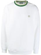 Acne Studios Face Patch Crew Neck Sweatshirt - White