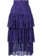 Bambah - Layered Midi Skirt - Women - Polyester - 10, Pink/purple, Polyester