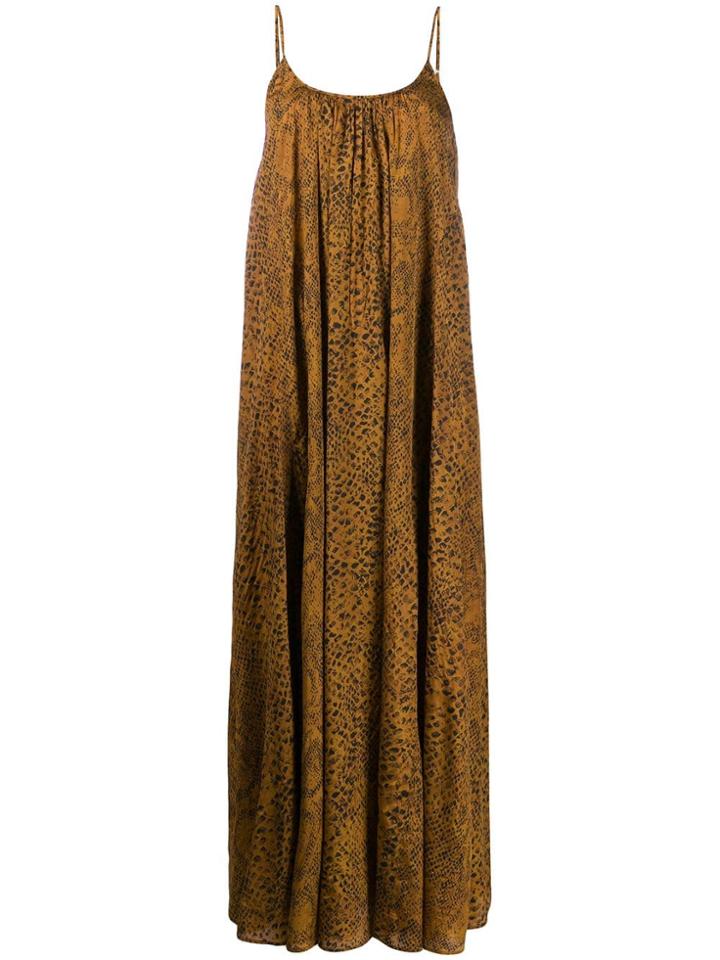 Mes Demoiselles Pleated Shift Dress - Brown