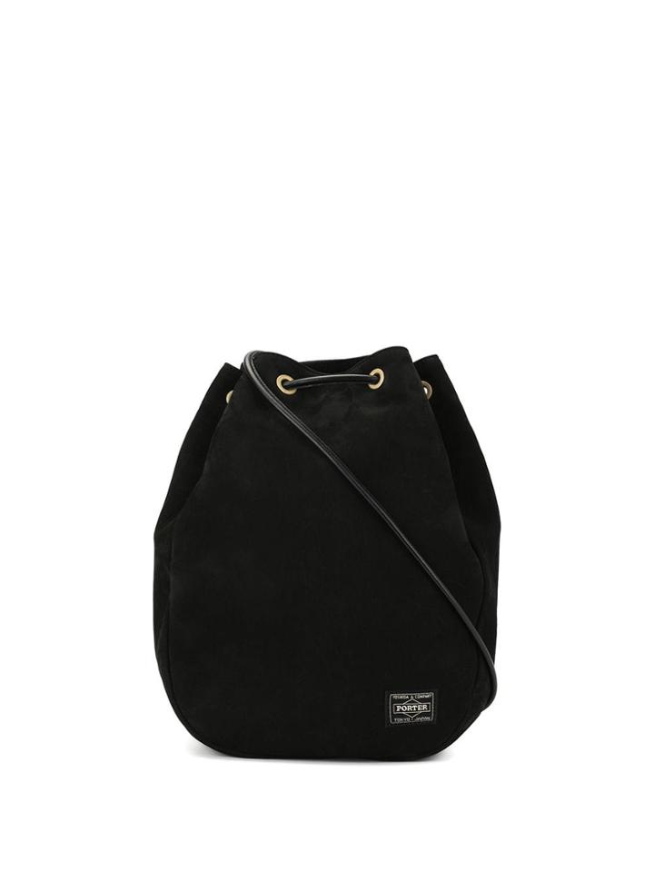 Porter-yoshida & Co Logo Patch Drawstring Bag - Black