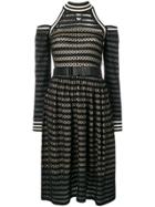 Fendi Cut-out Shoulder Midi Dress - Black