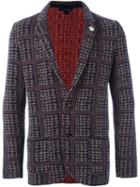 Lardini Tweed Blazer, Men's, Size: 48, Black, Wool