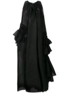 Jil Sander Long Ruffle Detail Dress - Black