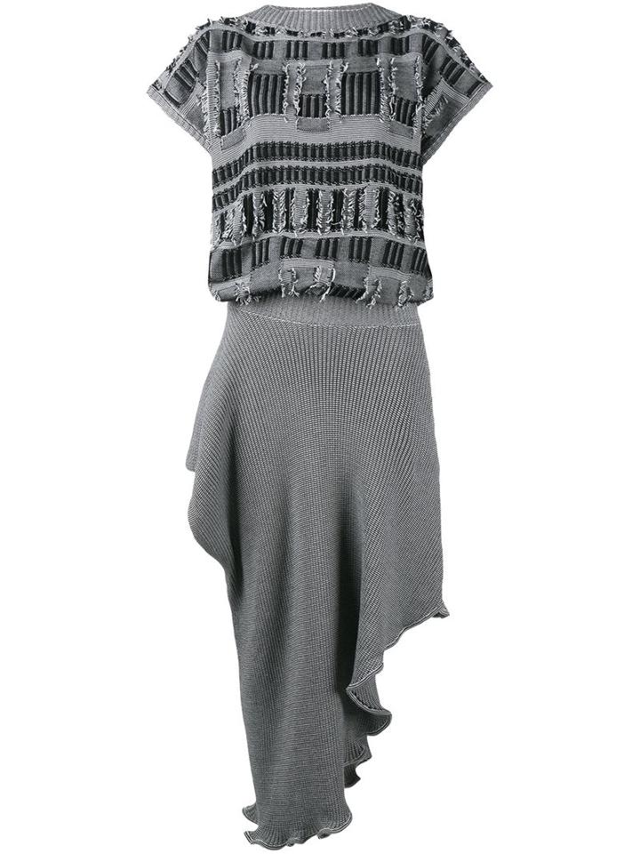 Loewe Frayed Asymmetric Knit Dress