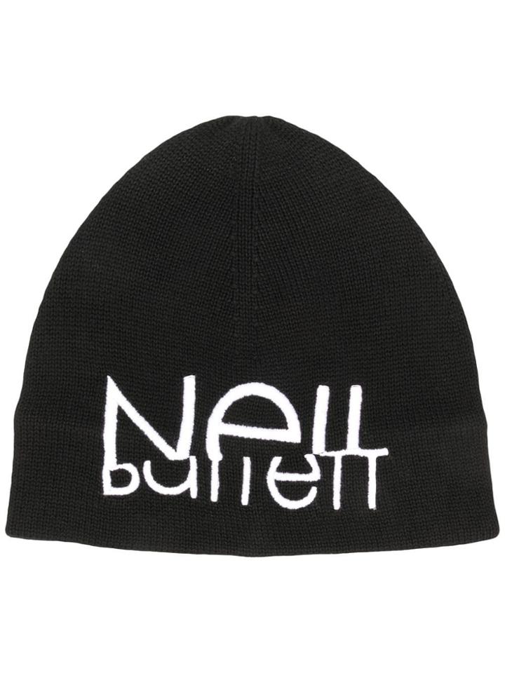 Neil Barrett Logo Beanie Hat - Black