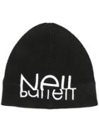 Neil Barrett Logo Beanie Hat - Black