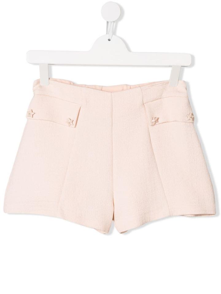 Elisabetta Franchi La Mia Bambina Star Detail Shorts - Pink