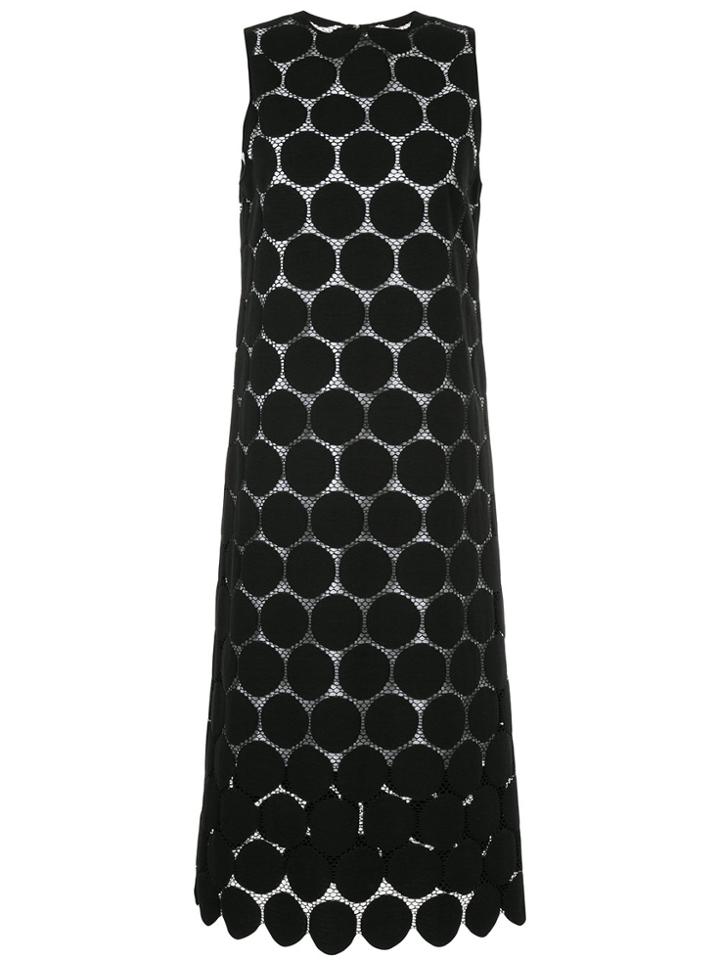 Le Ciel Bleu Dot Pattern Lace Shift Dress - Black
