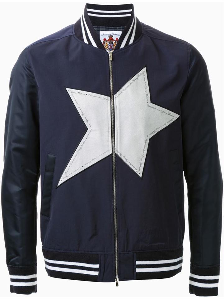 Education From Youngmachines Star Applique Bomber Jacket