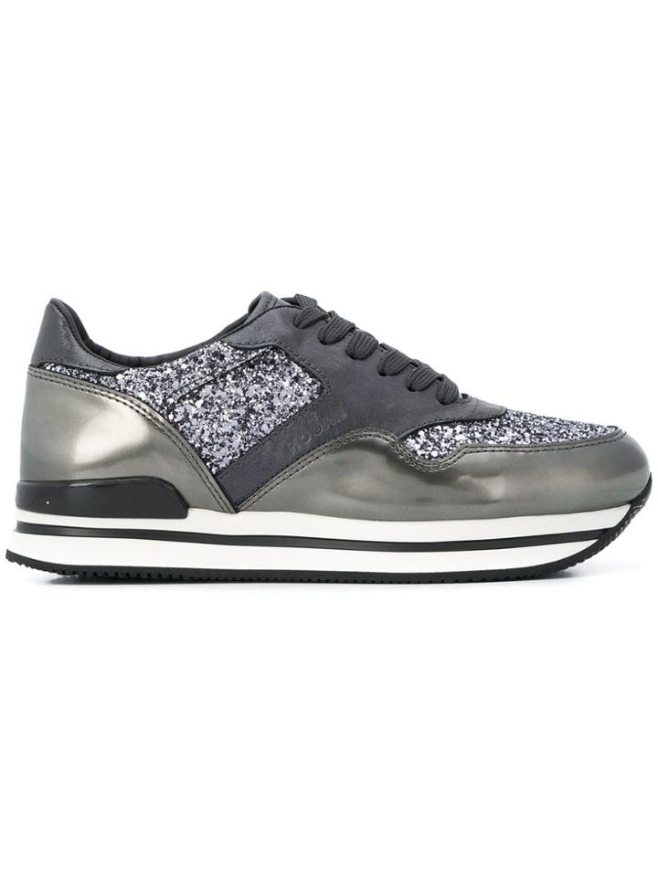 Hogan Glitter Lace-up Sneakers - Metallic