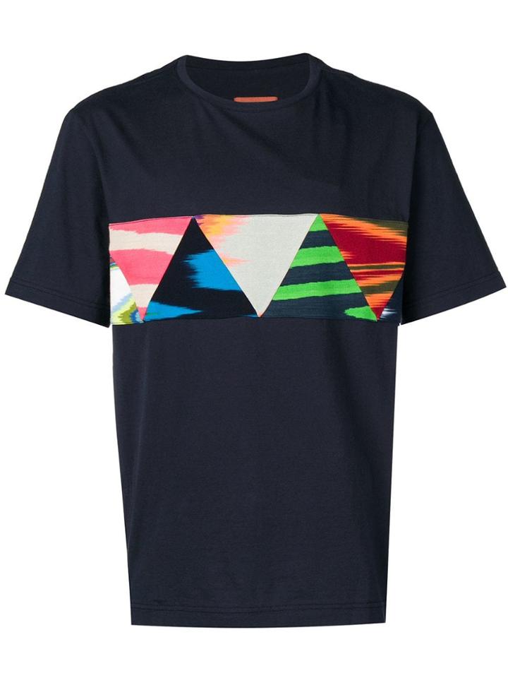 Missoni Contrast Mix Print Stripe T-shirt - Blue