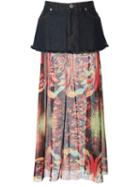 Jean Paul Gaultier Vintage Double Layered Skirt, Women's, Size: 40, Blue