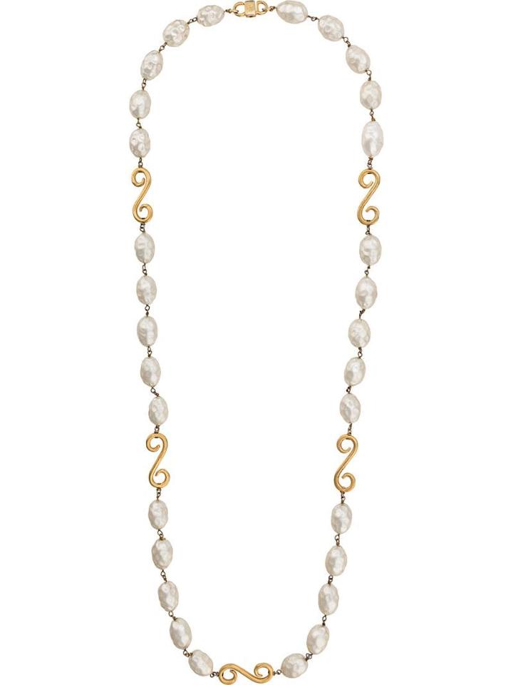 Céline Pre-owned 80-90's Pearl Embellished Necklace - Gold