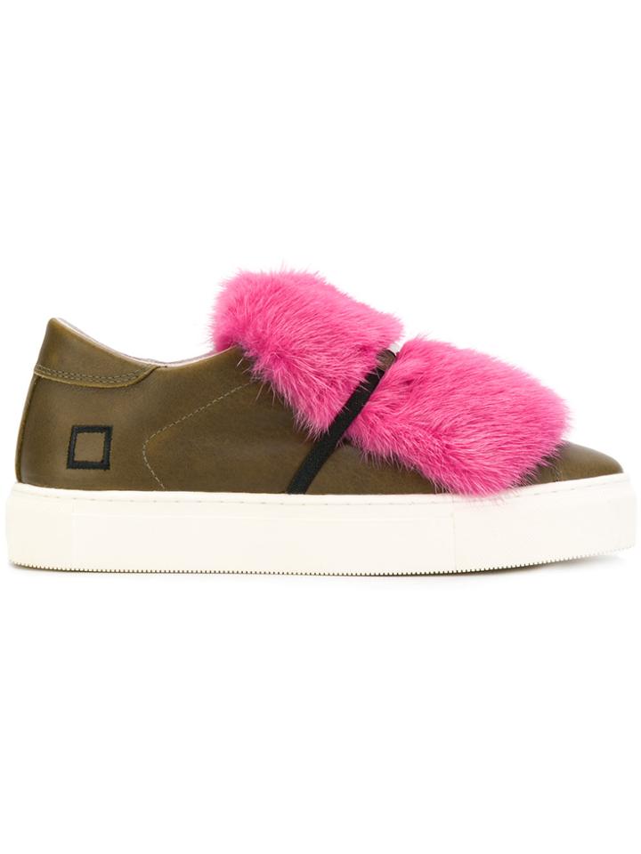 D.a.t.e. Slip-on Fur Sneakers - Green
