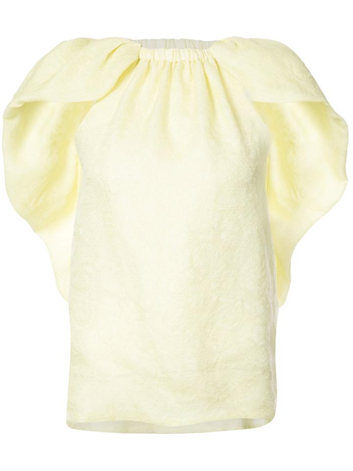 Rosie Assoulin Ruched-detail Blouse - Yellow & Orange