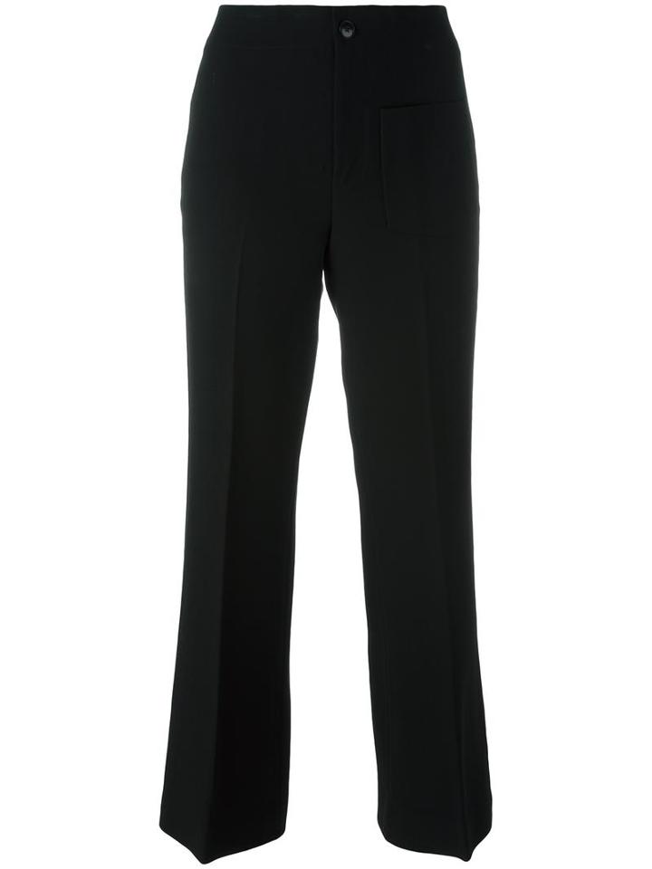Helmut Lang Flared Trousers, Women's, Size: 4, Black, Cotton/viscose/polyester/spandex/elastane