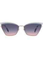 Valentino Eyewear Geometric Gradient Sunglasses - Gold