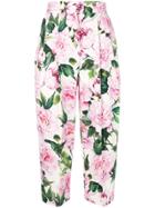 Dolce & Gabbana Floral Cropped Trousers - Pink