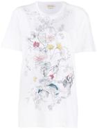 Alexander Mcqueen Printed Skull And Flowers T-shirt - White