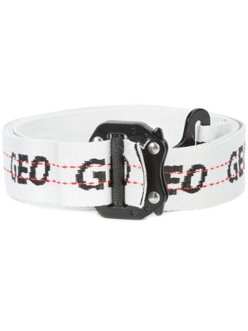 Geo Branded Belt - White